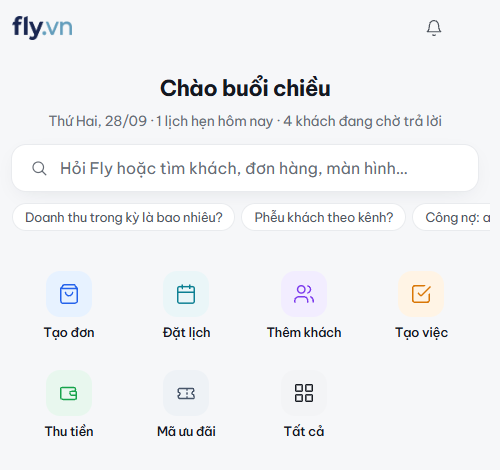 Ô hỏi FLYAI trên điện thoại