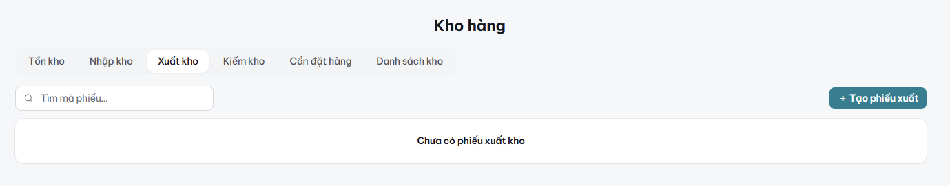 Danh sách phiếu xuất kho